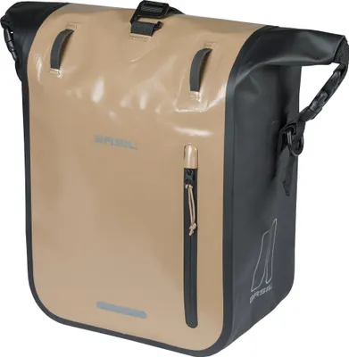 Obrázok produktu pre Samostatná cyklistická taška Basil Rivo M Tarpaulin MIK 12–15 l, 14 × 25 × 38 cm – piesková/čierna