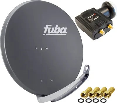 Produktbild von Fuba DAA 850 A Satellitenantenne Aluminium Anthrazit PremiumX DELUXE Twin LNB Sat