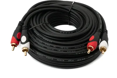 Produktbild von SYSTEM-S Cinch 2 RCA Kabel 10 m Stecker zu Stecker Stereo AV Adapter in Schwarz