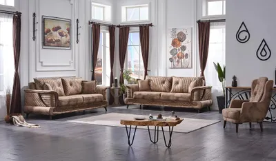 Produktbild von Moderne Sofagarnitur 3+3+1 Sitzer Luxus Textil Polstermöbel Wohnzimmer