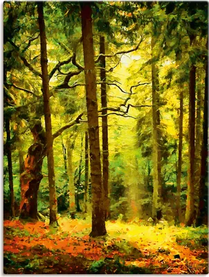 Produktbild von ARTland Leinwandbild Wald II Größe: 60x80 cm