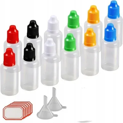 Produktbild von 12x 30 ml Tropfflaschen Set Kunststoff Leerflaschen für Reise