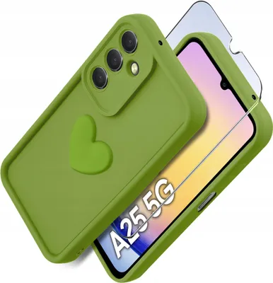 Zdjęcie produktu dla Etui do Samsung A25 5G silikonowe MATOWE serce + Szkło ochronne na ekran 9H