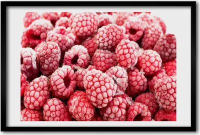 Produktbild von Bild 60x40 MDF-Rahmen, Wandkunst gefrorene Himbeeren