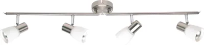 Produktbild von BRILLIANT Spotrohr Luca | zeitloser deckenstrahler | Metall/Glas | chrom/weiß | drehbar | 4x E14 max. 40 W