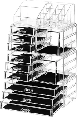 Immagine prodotto di Grande beauty case 4 in 1 trasparente con 11 scomparti