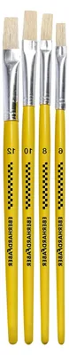 Produktbild von Winner Borstenpinsel, Set mit 4 Pinselgrößen, Flachpinsel für viele Zeichen- und Maltechniken auf unterschiedlichen Maluntergründen