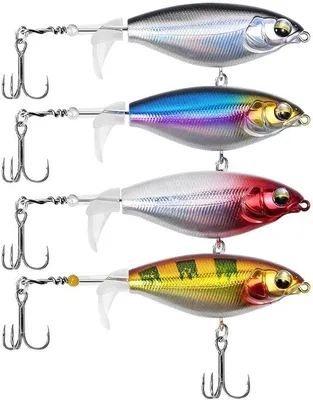 Zdjęcie produktu dla Sztuczna przynęta typu topwater – wobler 8 cm, 4 sztuki, do wód słodkich i słonych