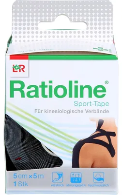 Produktbild von Ratioline Sport-Tape 5 cmx5 m schwarz 1 St