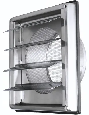 Lüftungsgitter RVS 150 mm mit Rückstauklappe und Insektengitter