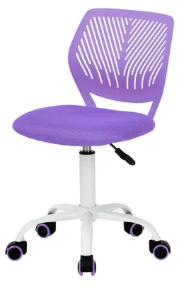 Produktbild von Bunter Schreibtischstuhl, moderner höhenverstellbarer Computerstuhl ohne Armlehnen, ergonomischer Drehstuhl für Kinderzimmer und Home Office