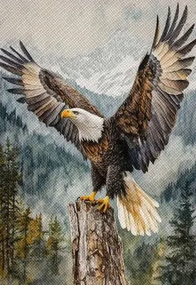 Produktbild von Malen nach Zahlen: Adler im Flug (40 x 50 cm, auf einem Rahmen)