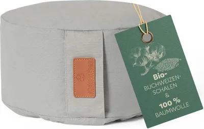 Produktbild von #DoYourYoga rundes Yogabolster Vishnu 30cmx15cm Waschbarer Bezug gefüllt mit -Buchweizenschalen Yoga Kissen Yin Yoga Meditation Entspannung Körper