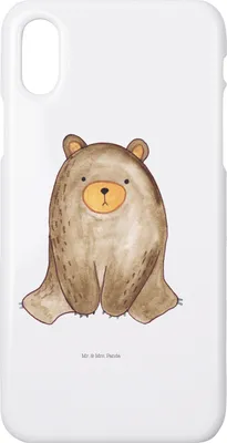 Produktbild von Mr. & Mrs. Panda Iphone 10 Handyhülle Bär sitzend - Weiß - Geschenk, Cover, Teddy, Hülle, X, Handy