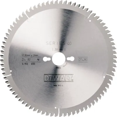 Image de DeWALT Circular saw blade DeWalt 260mmx30mm 80T