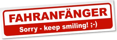 Produktbild von PantherPixel Fahranfänger Magnetschild Auto Fahrschule Sorry Smiling Magnetfolie Geschenkidee 60 x 16 cm STANDARDFARBFOLIEN