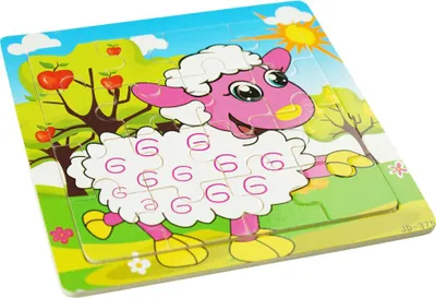 Immagine prodotto di Puzzle di agnello in legno colorato