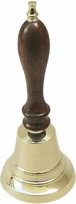 Produktbild von Tischglocke 18cm Handglocke Glocke Messing mit Holzgriff