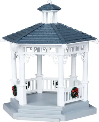 Image de Figurine de Noël gazebo en plastique avec décorations