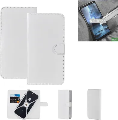 Produktbild von K-S-Trade Handy Hülle Schutz Hülle kompatibel mit Nokia 9 PureView Cover Case Bookstyle Bumper weiß 1x