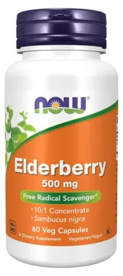 Productafbeelding van NOW Foods Elderberry 500 mg (120 capsules) 733739046697