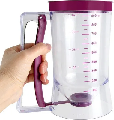 Produktbild von Famanu Teigspender mit Messskala - für Pfannkuchen, Cupcakes und Waffeln