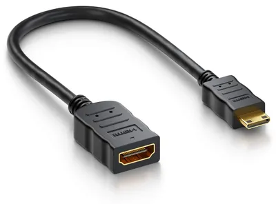Produktbild von deleyCON 10cm Mini HDMI Adapter Kabel, Mini-HDMI auf HDMI Buchse