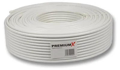 Produktbild von PremiumX 50m Koaxial Kabel 130 dB 5-Fach geschirmt reines Kupfer SAT Antennenkabel 130dB 50 Meter