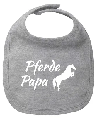 Produktbild von Huuraa Baby Lätzchen Pferdepapa Silhouette Heather Grey Klettverschluss  Baumwolle Latz Geschenkidee