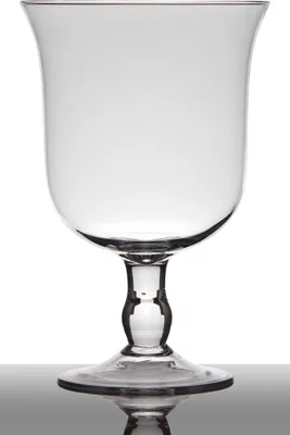 Produktbild von INNA-Glas Blumenvase Glas Noelle auf Standfuß, Trichter - rund, klar, 29cm, Ø 19,5cm - Deko Glas - Windlichtglas