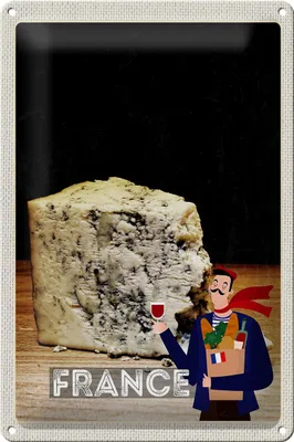 Produktbild von Blechschild Reise 20x30cm Frankreich Schimmelkäse Traditon