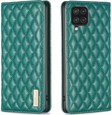 Produktbild von Galaxy A12 Hülle, Elegant Bookstyle Flip Leder Kartenfächer Schutzhülle mit Ständer für Samsung Galaxy A12 Grün