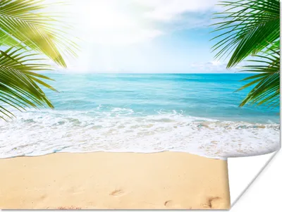Produktbild von MuchoWow® Poster Strand - Sand - Meer - Palme 160x120 cm - Foto Plakat