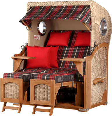 Produktbild von Strandkorb-Set - bene living - Ammersee Teak - PE shell - Modell 529 - inkl. Liftersystem