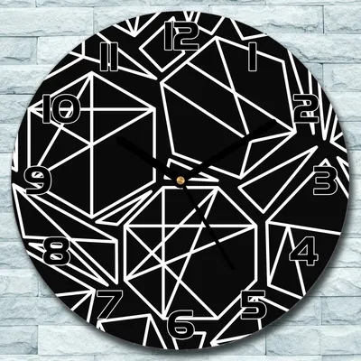 Produktbild von Wanduhr aus Glas Rund fi 30 weiß geometrisches Quarz Deko Schlafzimmer Büro