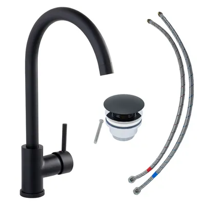 Produktbild von SCHÖNER WOHNEN-Kollektion Waschtischarmatur CANTIS, Mattschwarz, Wasserhahn geeignet für wandhängende Waschbecken und Aufsatzwaschbecken in Bad und Küche