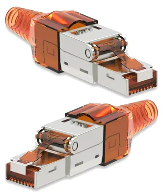 Produktbild von 2x Netzwerkstecker CAT 7 Werkzeuglos RJ45 Netzwerk Metall Stecker Verlegekabel