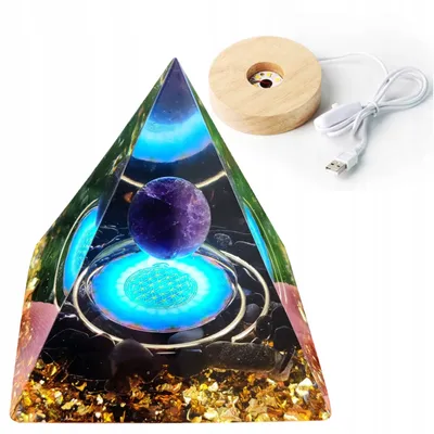 Obrázok produktu pre Pyramída ORGONIT +LED LAMPY LAMP 5cm CRISTAL AMULET 5cm HX09