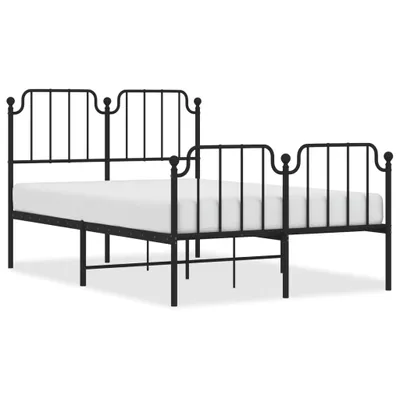 Produktbild von vidaXL Bettgestell mit Kopf- und Fußteil Metall Schwarz 120x200 cm