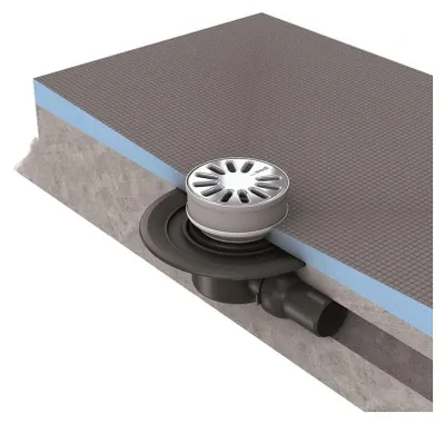 Image de Vidage Wedi Fundo écoulement 1 point horizontal DN50 grille ronde