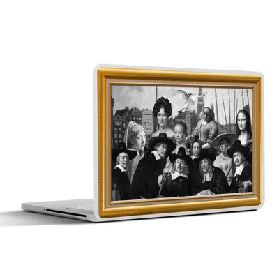 Produktbild von MuchoWow® Laptop Aufkleber Sticker Cover Alte Meister - Kunst - Liste - Gold 32.5x23.5 cm - Sticker für Laptop - Selbstklebend