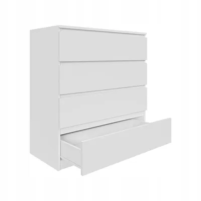 Produktbild von Kommode Aven 97x90x40cm, mattweiß, modern, 4 Schubladen mit Rollenführungen Schubladen