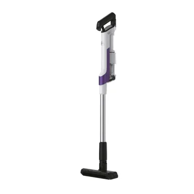 A Hoover stick vacuum cleaner is shown against a white background.