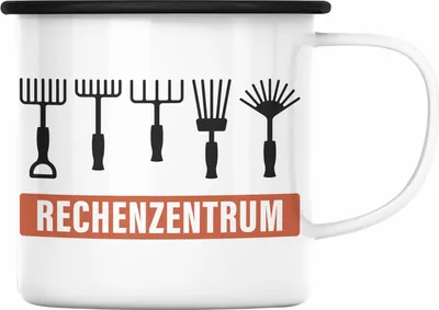 Produktbild von Trendation - Rechenzentrum Gärtner Emaille Tasse mit Spruch Garten Hobbygärtner Geschenk Lustig (Schwarz)
