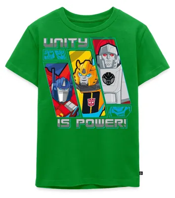 Produktbild von Spreadshirt Transformers Earth Spark Optimus Bumblebee Kinder Premium T-Shirt, 134/140 (8 Jahre), Grün