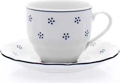 Produktbild von Kaffeetasse mit Untertasse, Tschechisches Porzellan, Verona, 250 ml, blaue Valbella, G. Benedikt