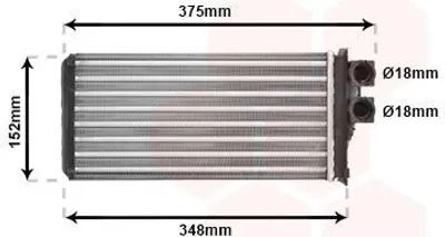 Produktbild von VAN WEZEL 40006359 Wärmetauscher Innenraumheizung Kühler passend für PEUGEOT 5008 (0U, 0E) 3008 (0U) für CITROËN DS5 für DS DS 5 Schrägheck
