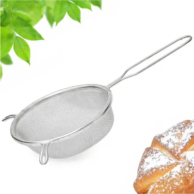 Zdjęcie produktu dla Sitko Nierdzewne 14cm Kuchenne ze Stali Nierdzewnej Uniwersalne z Uchwytem