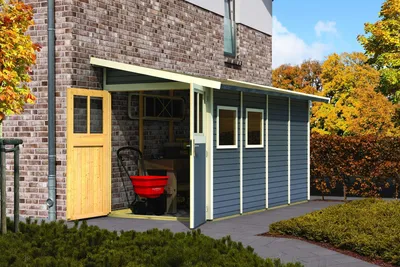 Productafbeelding van Karibu tuinhuis, berging, Wandlitz, kleur: terragrond, afmetingen: 181x355x230 cm