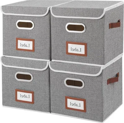 Obrázok produktu pre Skladacie úložné boxy, sivé, veľké
